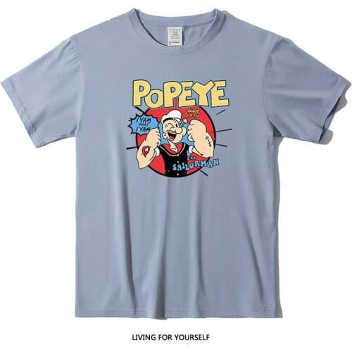 Summer Cartoon Popeye Casual T Shirt Men Women Fashion Printed Novelty Fashion Tshirt Hip Hop Streetwear Casual Summer Tops