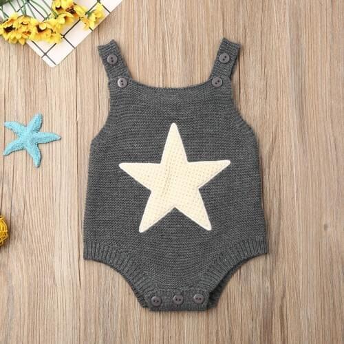 Summer 0-18M Newborn Infant Baby Boy Girl Knitted Romper Sleeveless Jumpsuit Outfits Clothes