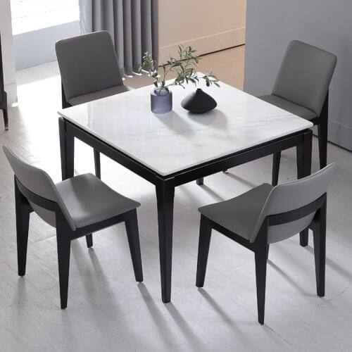 Nordic square marble table household small family contemporary and contracted solid wood square table rock plate square table