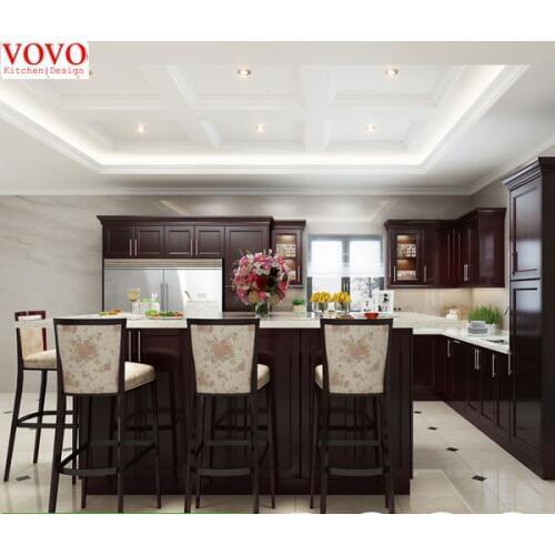 Solid wood walnut kitchen cabinets