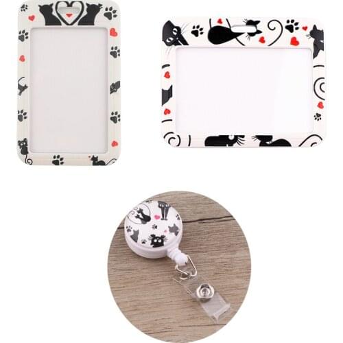 MD822 DMLSKY Cartoon Cat Retractable Doctor Nurse Badge Reel Fashion Students Lanyard ID Card Badge Holder