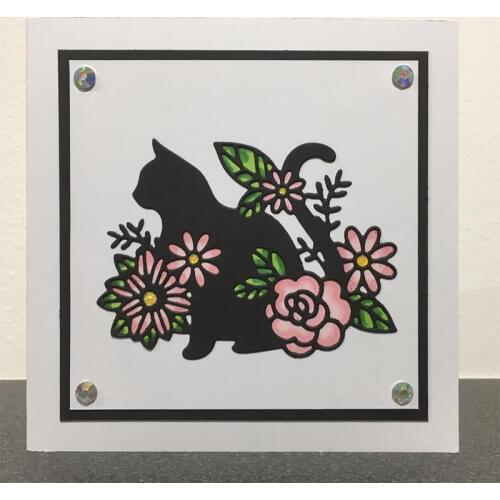 Cute Cat Sihouette Metal Cutting Dies Stencils for DIY Scrapbooking Photo Album Decorative Embossing Paper Card Crafts Die Cut