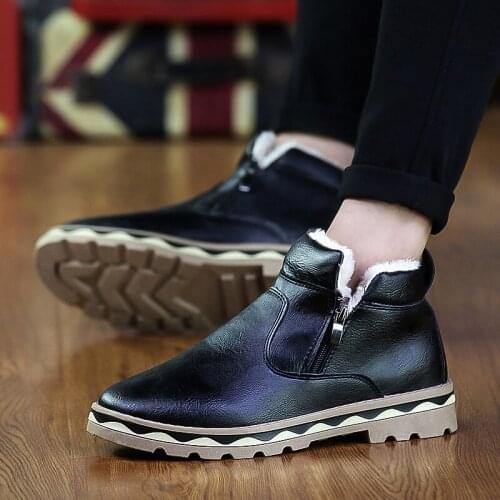 Mens Boots Winter Ankle Vogue Classic Cotton Padded Shoes Plush Warm Man Snow Boots Pop Hot Sales Quality Leather Shoes wed