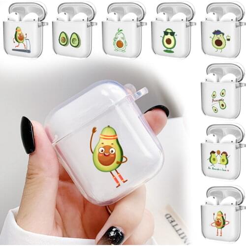 Avocado Soft Case for Apple AirPods 1st Gen/2nd Gen Cute Transparent Case Earphone Protective Case Earphone Accessories