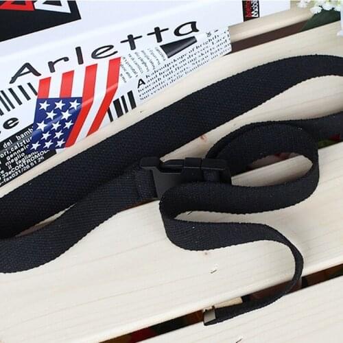 Fashion Black Canvas Belt for Women Casual Female Waist Belts with Plastic Buckle Harajuku Solid Color Long Belts Ceinture Femme