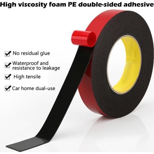 10 m Foam Double Sided Self Adhesive Super Strong Car Special Sticker Two Face Waterproof Black Sponge Wall Light