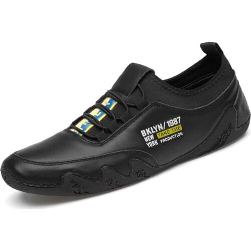 Comfortable Fasion Shoes Mens Genuine Leather Male Flats Shoes Black Mens Shoes Outdoor Casual Shoe Soft And Light Sneakers Man