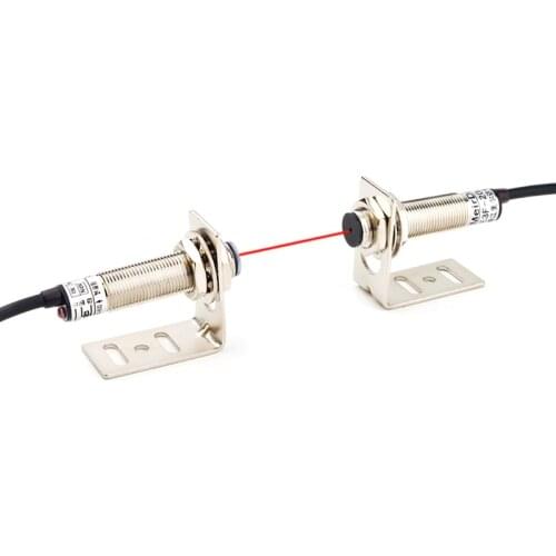 DC6~36V M12 Waterproof Laser Photoelectric Switch Laser Beam Sensor Detector 20m Distance NPN PNP Output