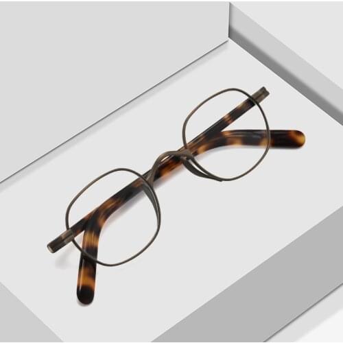 Japanese Handmade Square Titanium Acetate Glasses Frame Men Retro Eyeglasses Women spectacle Myopia Prescription Reading Eyewear