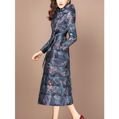 Womens Down Winter Jacket Clothes 2020 Print Korean Long Jackets for Women Warm Parka Chaqueta Mujer MY