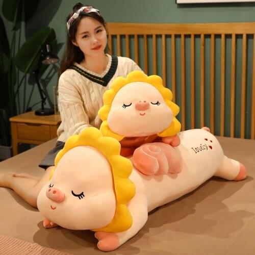 1pc 60/90cm Cartoon Sunflower Pig Plush Toys Stuffed Soft Animal Angel Pig Pillow Dolls for Children Girls Birthday Gifts