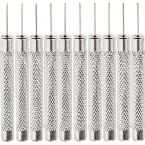10pcs Watch Band Bracelet Silver Stainless Steel Punch Link Pin Remover Repair Tools 0.7mm