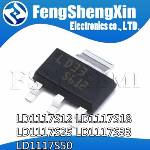 10pcs LD1117S33CTR SOT-223 LD1117S33 SOT223 LD33 IC REG LDO 3.3V 950MA Adjustable and fixed low drop positive voltage regulator