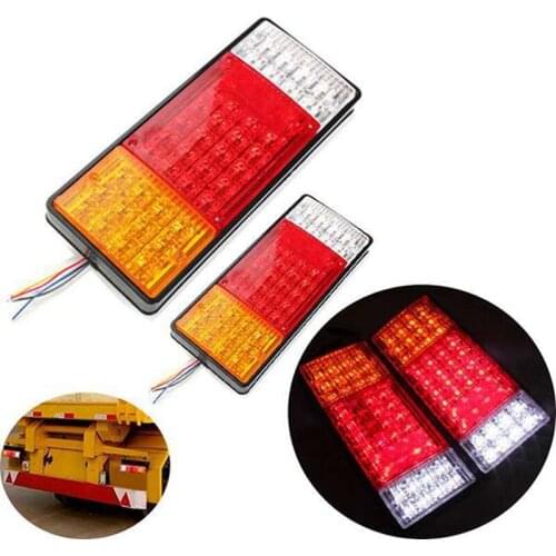 2Pcs Waterproof 12V Taillights Car Truck RV Van Bus Rear Tail Trailer Lights Signal Indicator Brake Stop Reverse Lamp