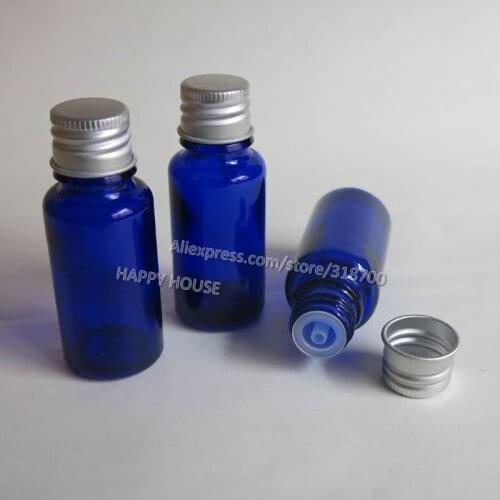 360 x 15ml Blue Glass Essential Oil Container with Aluminum lids,1/2oz Cobalt Blue Glass Bottle
