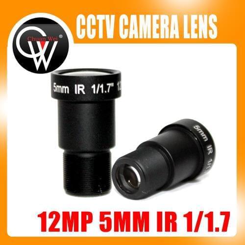4K lens 12MP 5mm Lens 1/1.7" CCTV MTV Board IR M12 Lens F2.0 for HD Security Video Camera CCTV IP Cameras