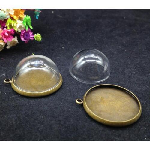 50ets/lot25mm half round glass globe dome bubble glass Hemisphere Cover dome bottle vial pendant DIY handmade jewelry finding