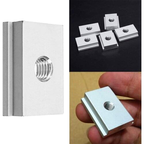6Pcs T-Track Slider Sliding Nut Aluminum Alloy T Slot Nut for Profile Woodworking Tool Slot Fastener