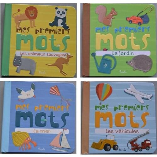 1 book child kids baby enlightenment education Early teaching learning picture story French pocket mini cardboard book Age 0-3