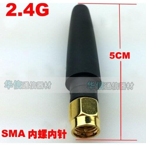 2pcs/lot 2.4G wifi Zigbee antenna Small pepper module aerial SMA male rubber