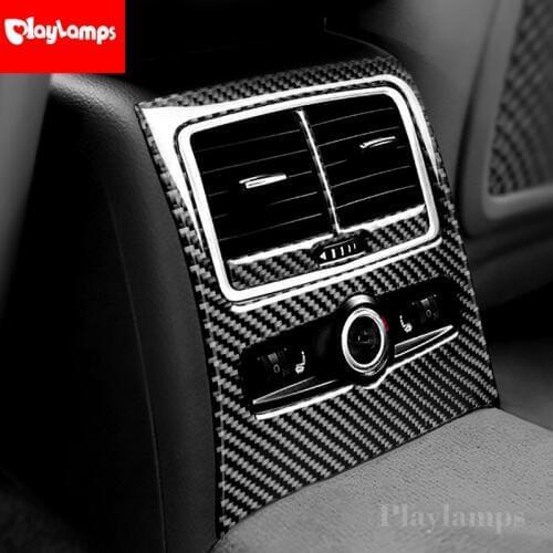 Car Styling Carbon Fiber Rear Air Condition Vent Decorative Stickers For Audi a6 c5 c6 2005-2011 Accessories
