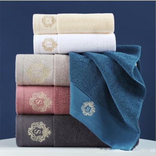Pure Cotton Bath Towel 70x140cm Embroidered Towels Beach Bath Towels For Adults Quick-Dry Soft Face Towels Absorbent