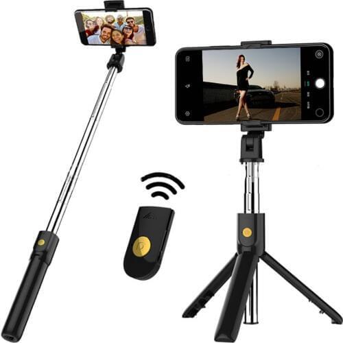 Wireless Bluetooth Remote Control Selfie Stick for IOS Android Foldable Handheld Monopod Shutter Remote Extendable Mini Tripod