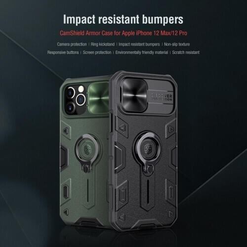 For iPhone 12 Pro Max Case Armor Bumper Camera Protection чехол With Ring Kickstand Slide For iPhone12 Pro Nillkin CamShield