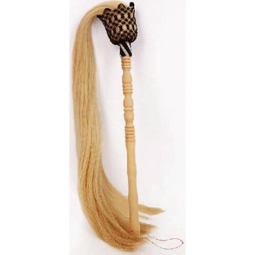 Wooden handle real horsetail whisk tai chi martial arts drama Buddha buddhist Taoist duster top quality