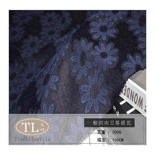 Double woven jacquard cotton sunflower spring and autumn mens and womens clothing fabric suit dress handbag in stock