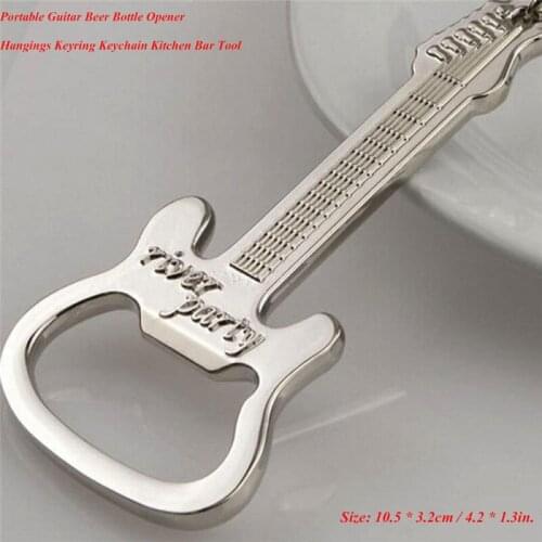 Hot Sale Gift Zinc Alloy Beer Guitar Bottle Opener Bottle Opener Keychain Keyring Key Chain