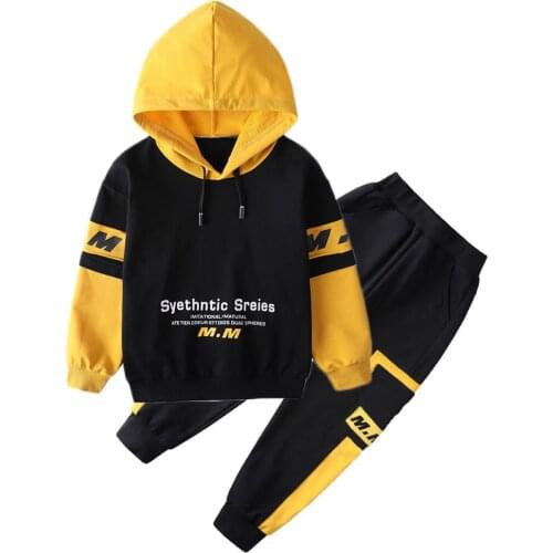 Spring Autumn Girls Sport Clothes Set Children Long Sleeve Hooded Sweater Pants 2pcs Outfit Kid Letter Printed Hoodies Tracksuit