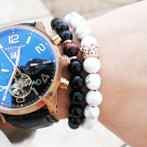 Crown bracelet natural stone beads bracelets for women pulseras pulseira jewellery handmade bileklik moda masculina bransoletki