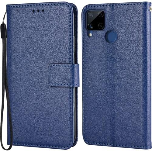 Leather Wallet Case for On Realme C15 Flip Case C15 Capa Book casefor Realme C15 Cover Card Slot Funda