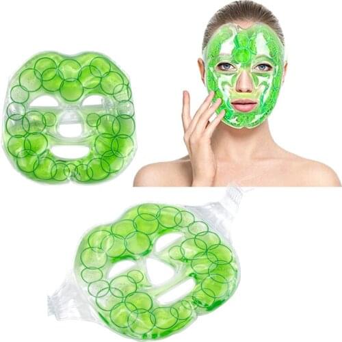 Cucumber ice gel mask Hot and Cold Therapy Gel Bead Full Facial Sleep Mask For Headache ，Dark Circles Face Skin Care Tool