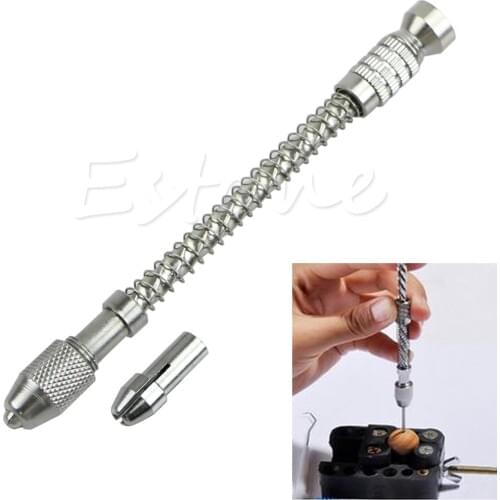 Hot Mini Pin Vise Wood Spiral Hand Push Drill Chuck Micro Twist Bit Jewelry Tool