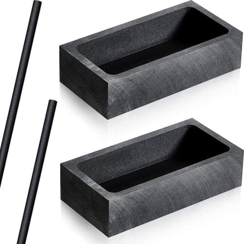 Hot XD-2 Pcs 1 Kg Graphite Casting Mold Crucible Mould and 2 Pcs Graphite Crucible Stir Stick 12 x 5/16 Inch Long Stirring Rod