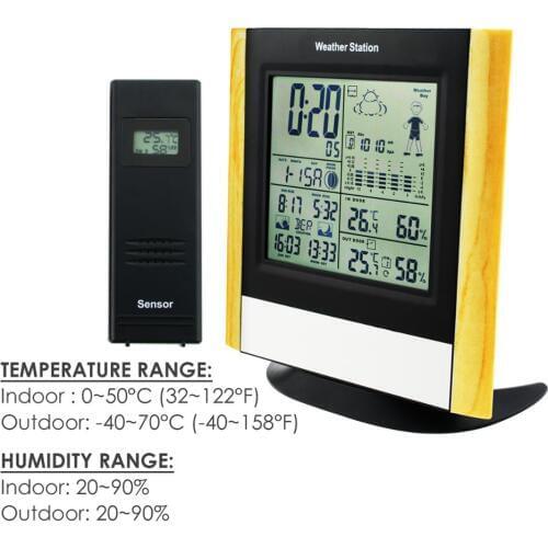 Weather Station 2 Wireless RCC Receiver DCF (EU Countries) WWVB (US&CA) w/ 5 Weather Forecast for Home, School, Offices