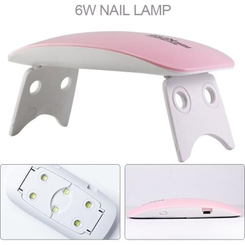 Parkson 6W Mini Nail Lamp Polish Varnish Light Mirco USB Pink White Nail Dryer Micro USB Cable Home Use Dry Lamp Nail Art Tool