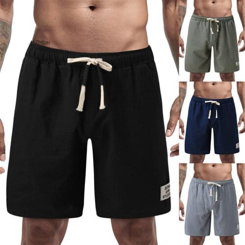 2021 New Mens Summer Casual Pants Solid Color Cotton And Linen Cropped Trousers Shorts Pants High Quality Fashion Daily Pants