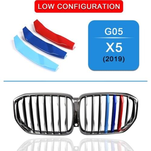 3pcs Exterior Car Front Grill Strip Trim for BMW X5 G05 2019 Year Model Without Night VisionAccessories