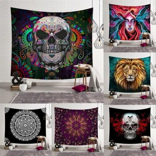 New arrival Mandala Skull Tapestry Wall Hanging Moon Indian Tapestry Hippie Bedroom Blanket Bedspread Dorm Decor Throw Cover