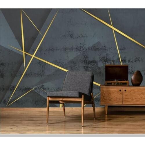 Papel de parede abstract retro gilt geometric lines 3d wallpaper,living room tv wall bedroom wall papers home decor bar mural