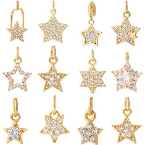 Star Pendant Charms for Jewelry Making Moon Star Charm Designer Charms Jewelry Charms for Necklace Earrings Bracelet Make Copper