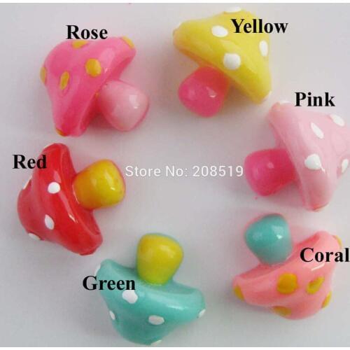NBNLNL Half Mushroom Buttons for jewelry crafts Resin Cabochons scrapbooking accessories