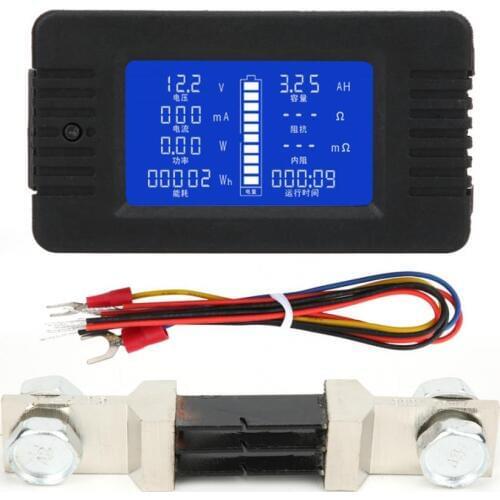 PZEM-015 Multifunctional Battery Meter LCD Digital Display Battery Test Detector with 300A Shunt Power Ammeter Voltmeter