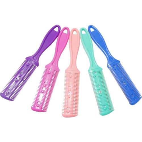 1pc Hair Cutting Comb Hair Brushes with Razor Blades Hair Trimmer Cutting Thinning Tool Barber Tool Hair Salon DIY Styling Tools