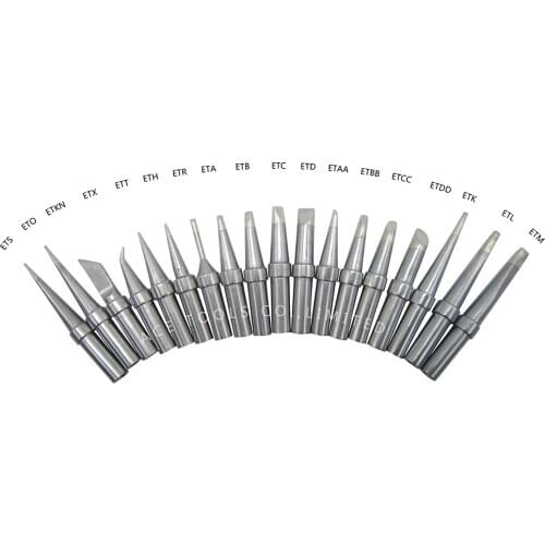 18 PCS WELLER ET Soldering Tip Fit WES51 WESD51 WE1010NA WE1010 WE1010EU WTL1000S-0 PES51 PES50 LR21 LR20 Iron Bit Nozzle Handle