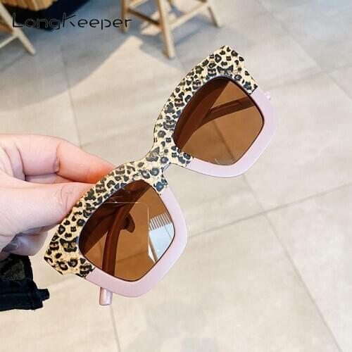 LongKeeper Fashion Kids Sunglasses Brand Designer Children Square Sun Glasses Boys Girls Vintage Colorful Eyewear Gafas UV400