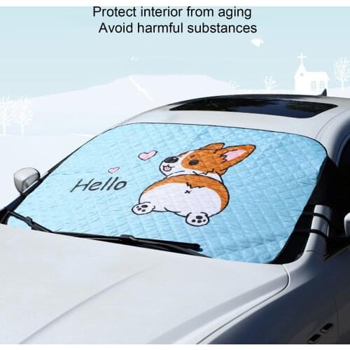 Car Windshield Sunshade Say Hello Corgi Block UV Rays Auto Shade Car Front Windshield Cover Car Accessories